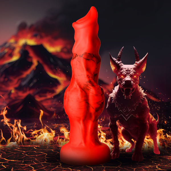 Fire Hound Silicone Dildo - Medium, Silicone