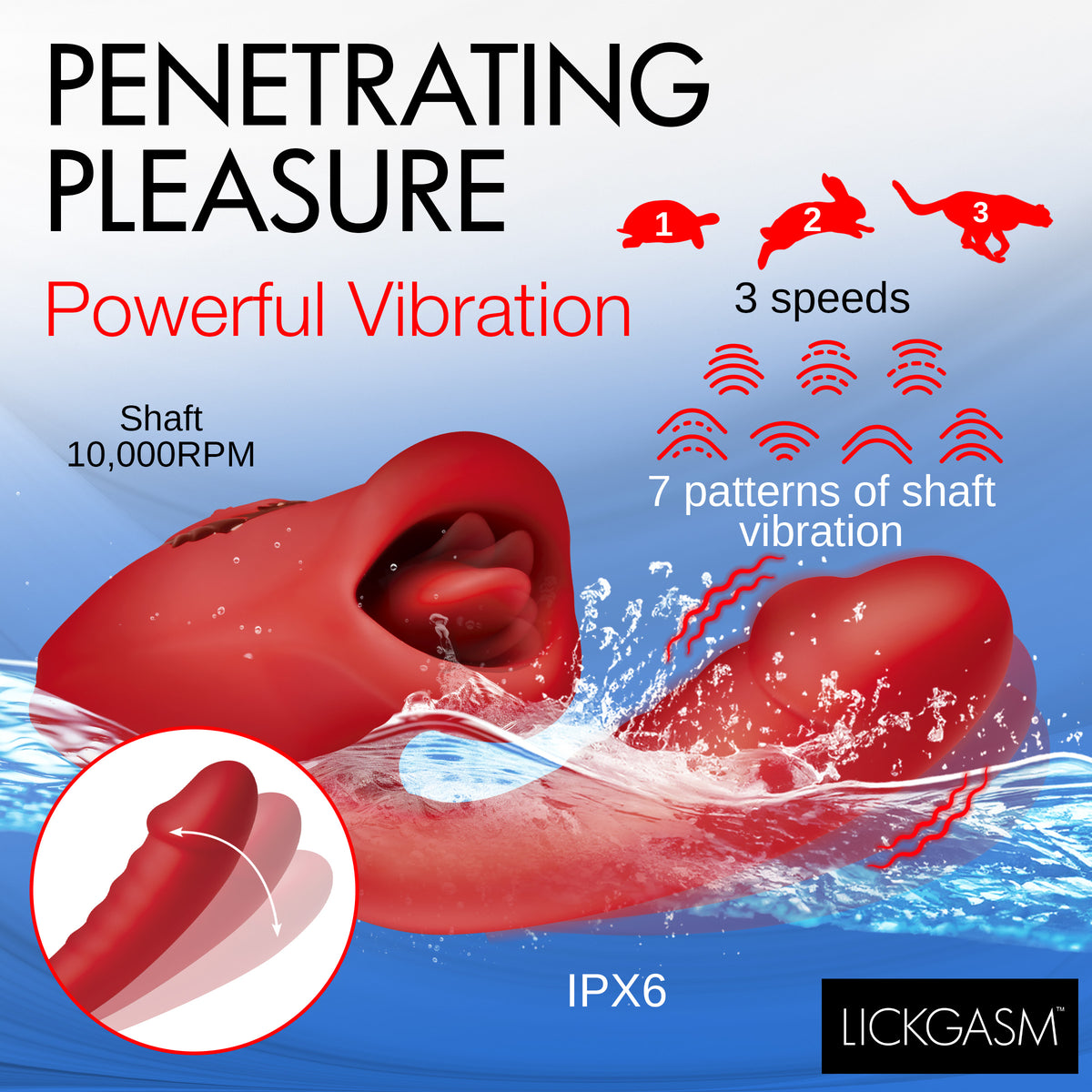 Deep Kiss Silicone Licking Rabbit Vibrator, Silicone (view 5)