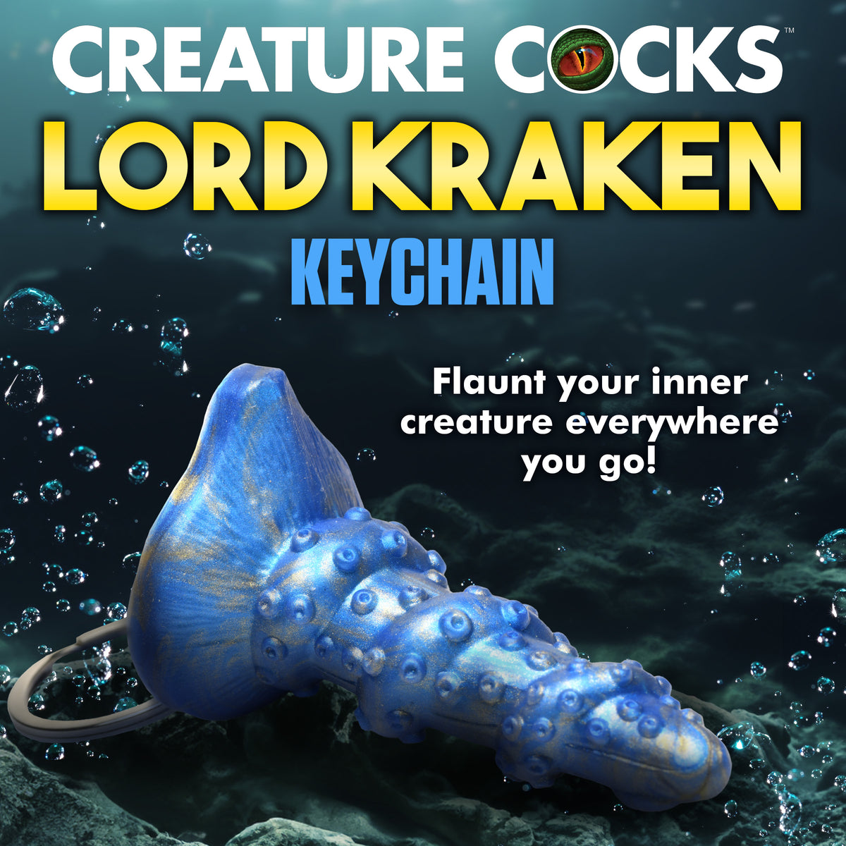 Lord Kraken Mini Dildo Key Chain, Silicone (view 2)