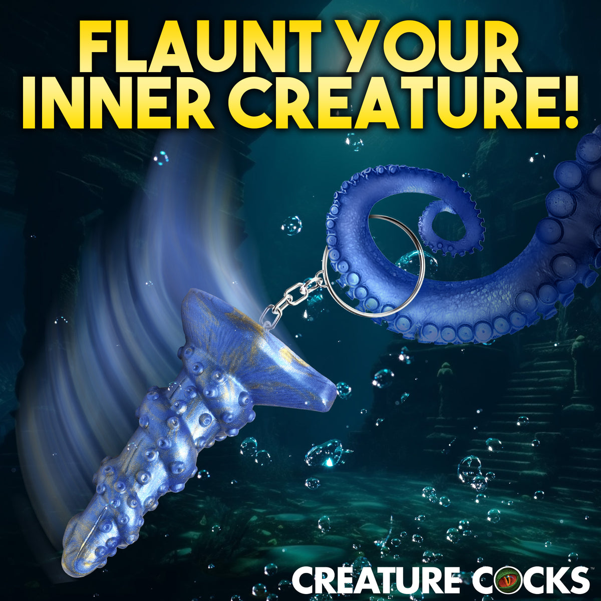 Lord Kraken Mini Dildo Key Chain, Silicone (view 3)