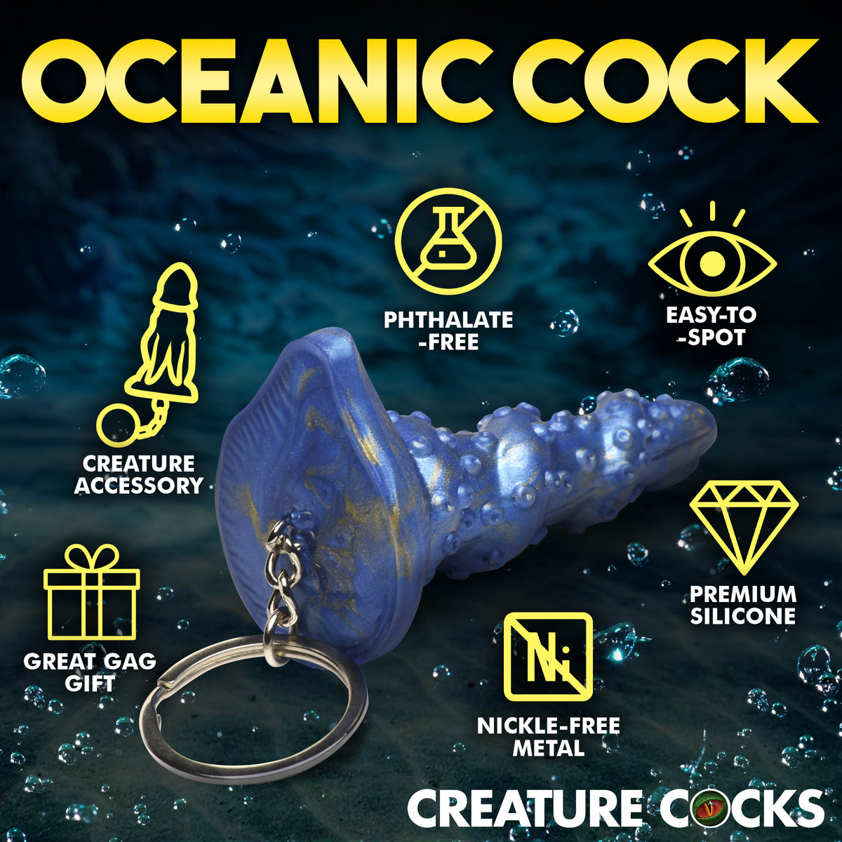 Lord Kraken Mini Dildo Key Chain, Silicone (view 5)