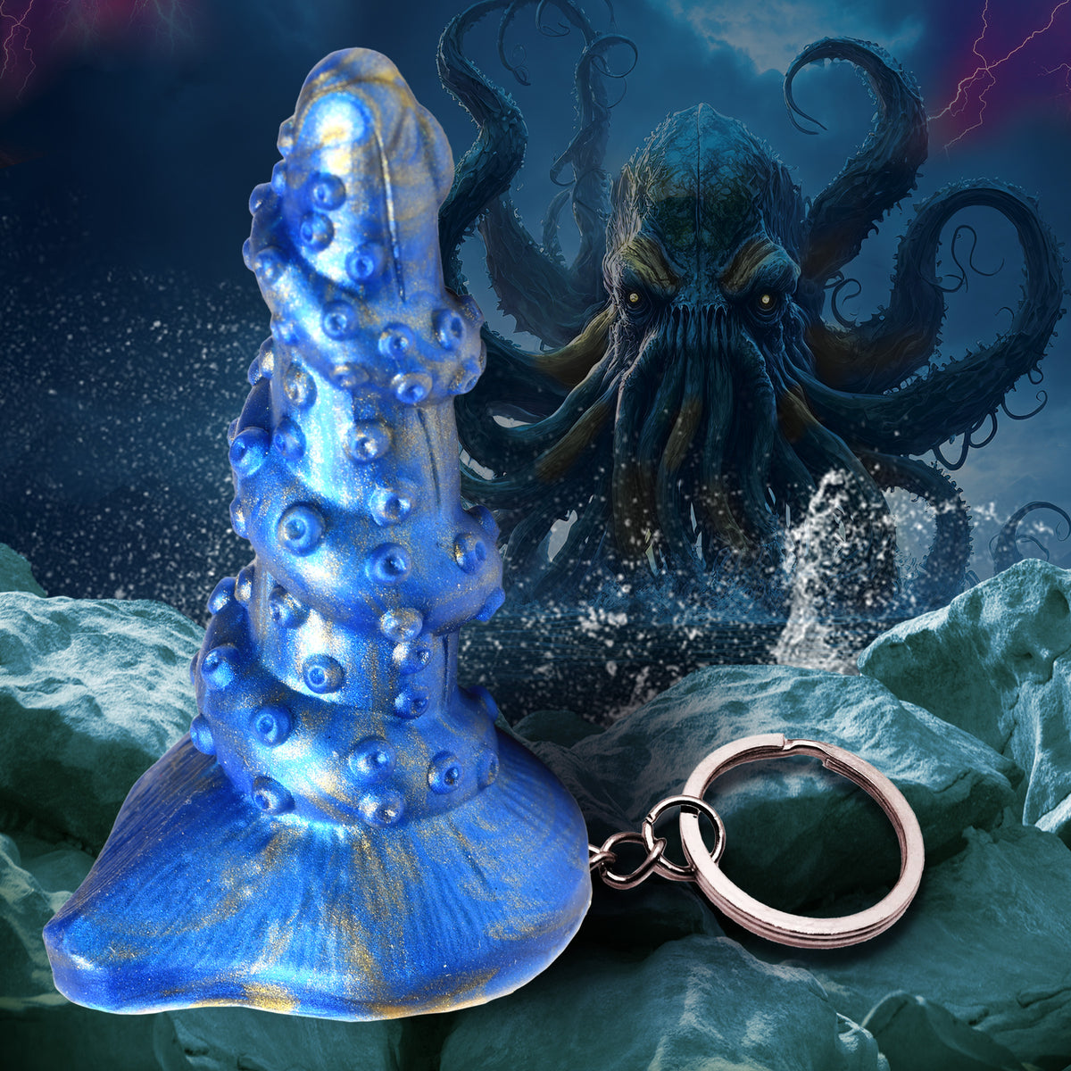 Lord Kraken Mini Dildo Key Chain, Silicone