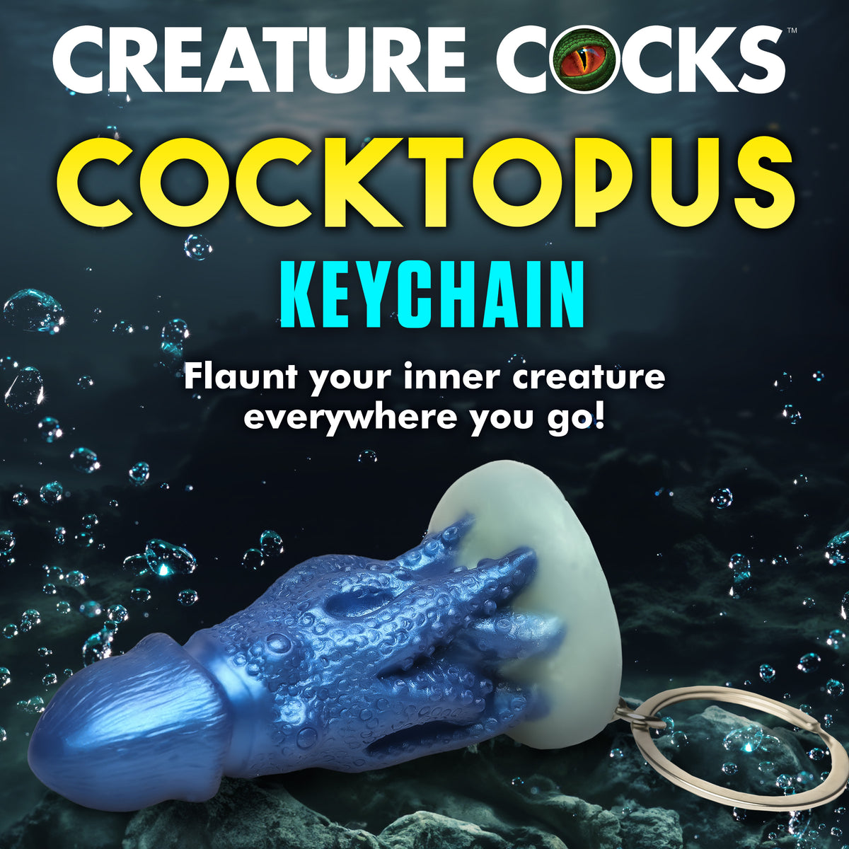 Cocktopus Mini Dildo Key Chain, Silicone (view 2)