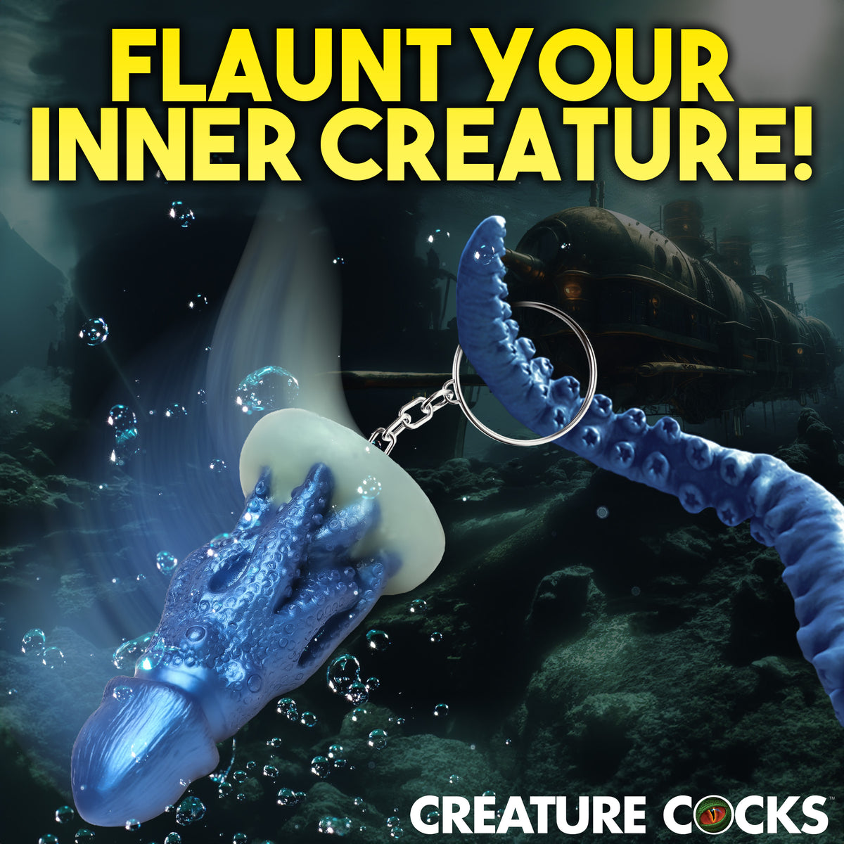 Cocktopus Mini Dildo Key Chain, Silicone (view 3)
