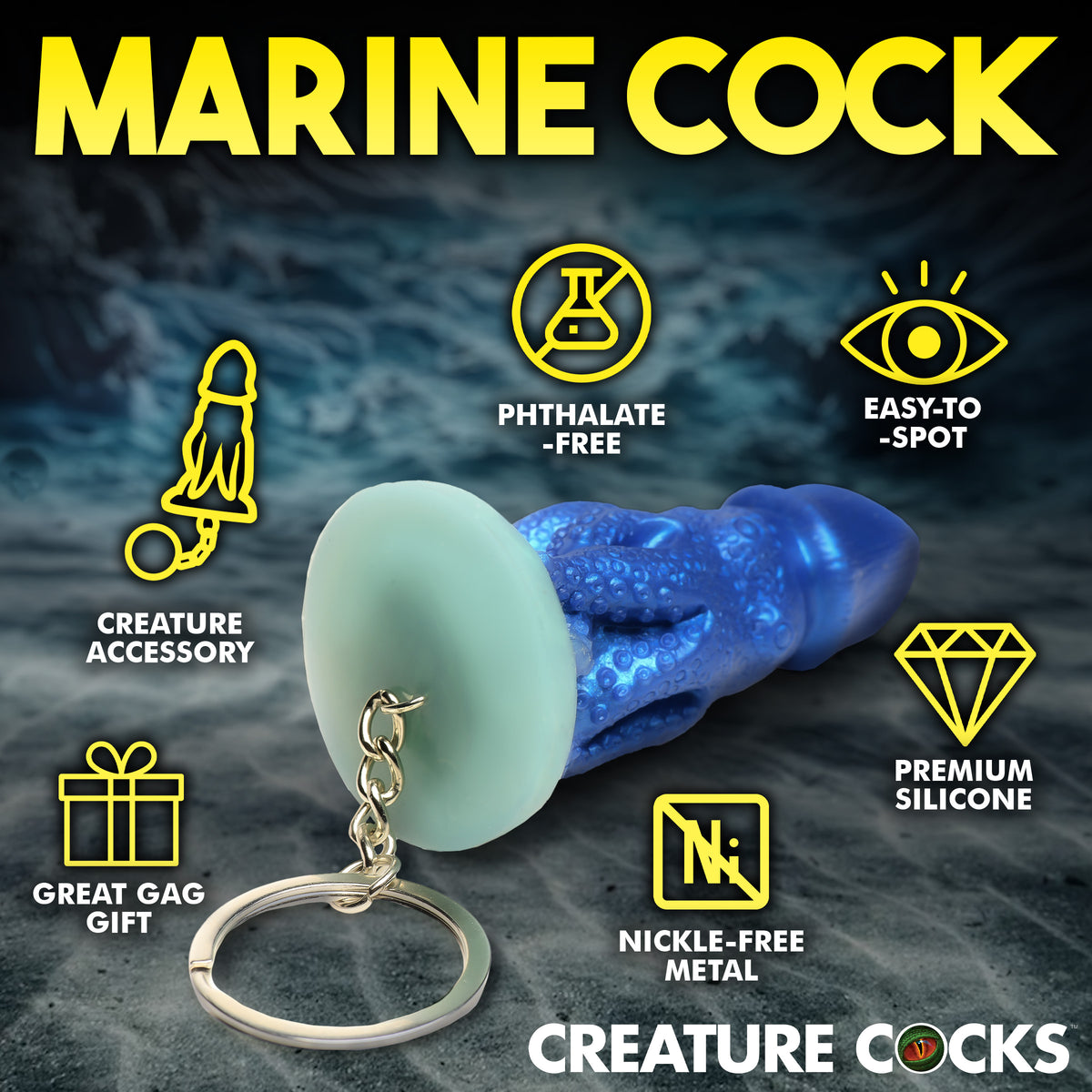 Cocktopus Mini Dildo Key Chain, Silicone (view 5)