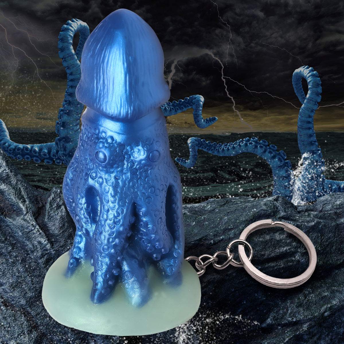 Cocktopus Mini Dildo Key Chain, Silicone