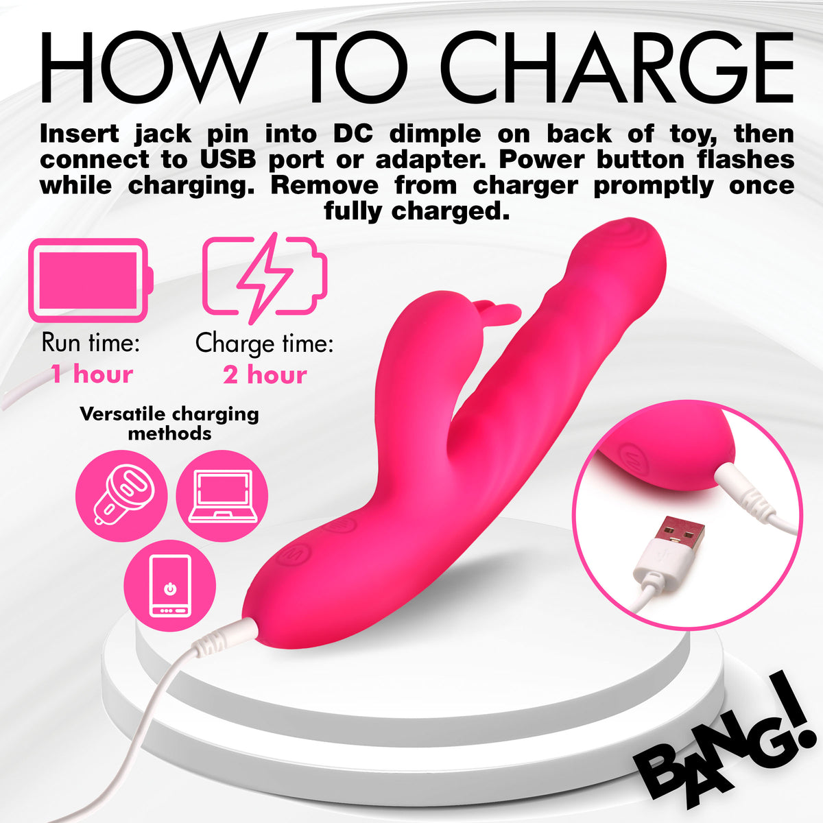 Thrusting and Vibrating Silicone Rabbit Vibrator, Silicone (view 6)