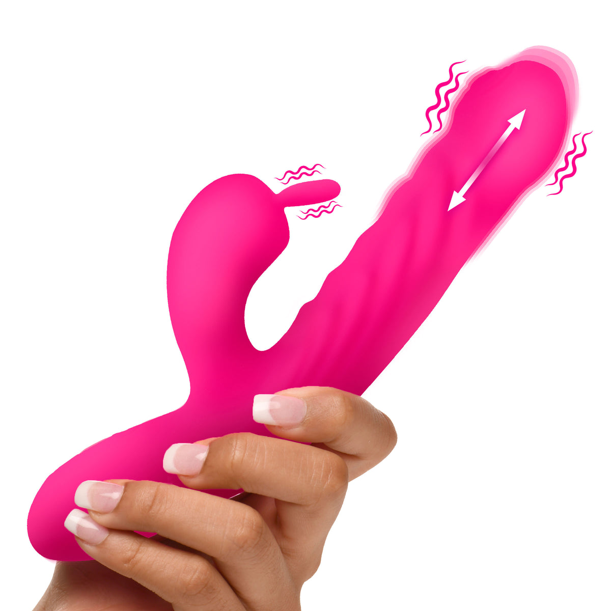 Thrusting and Vibrating Silicone Rabbit Vibrator, Silicone