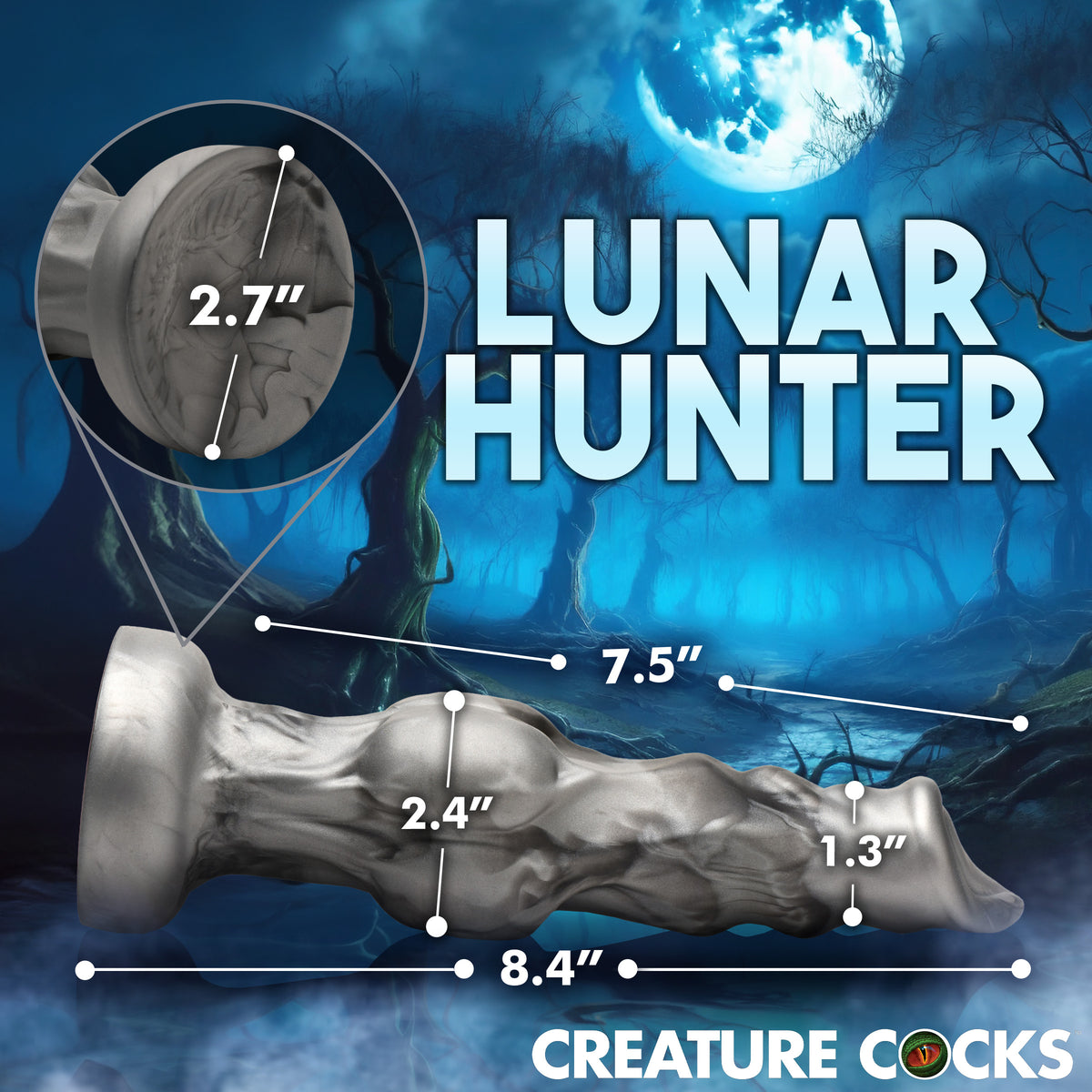Night Prowler Silicone Dildo - Medium, Silicone (view 4)