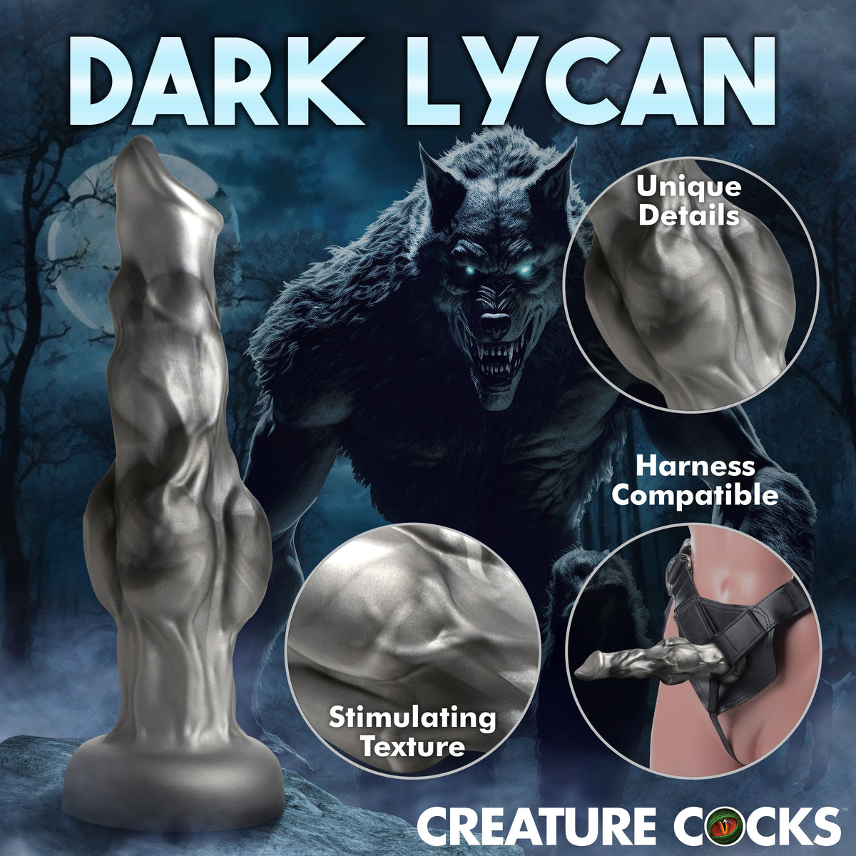 Night Prowler Silicone Dildo - Medium, Silicone (view 6)