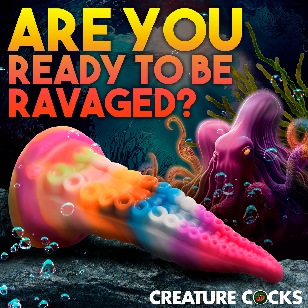 Luminoctopus Glow-In-The-Dark Tentacle Silicone Dildo, Silicone (view 3)