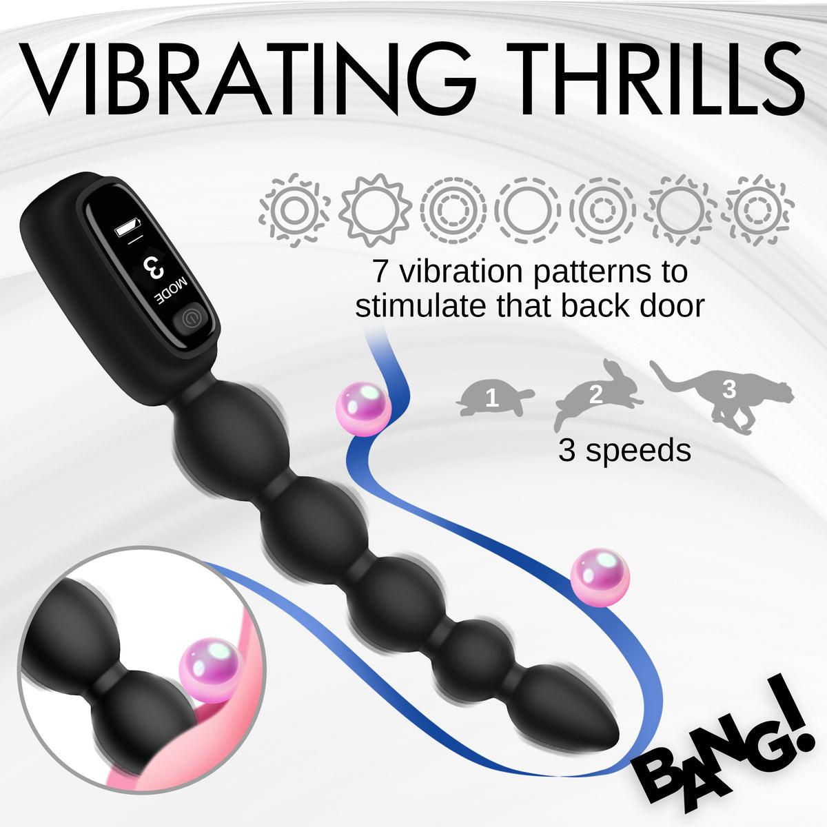 Silicone Anal Beads with Digital Display, Silicone (view 3)