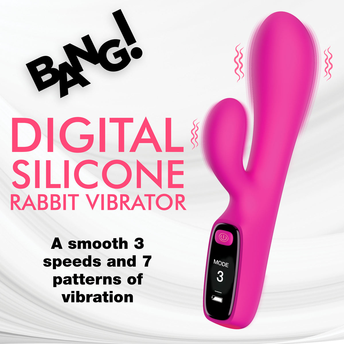 Silicone Rabbit Vibrator with Digital Display, Silicone (view 2)