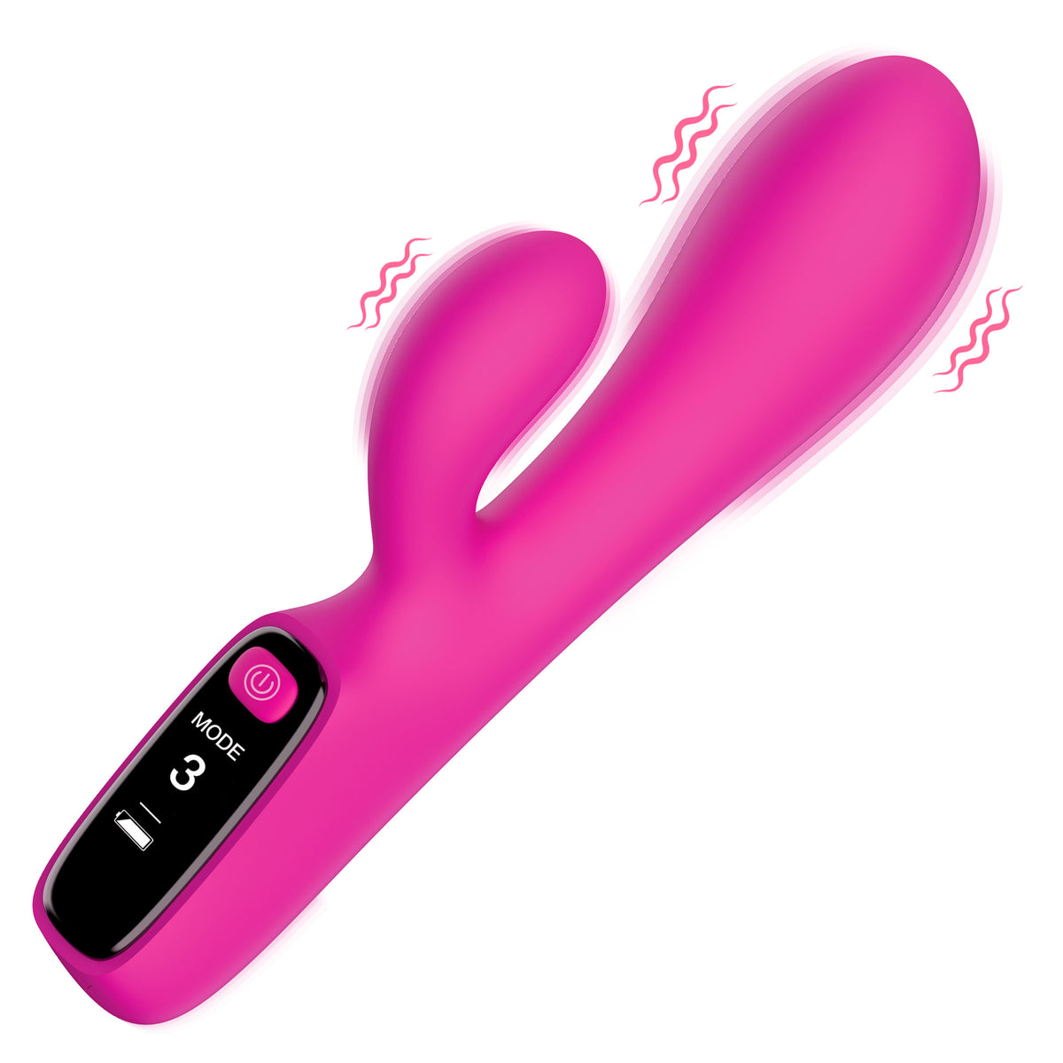 Silicone Rabbit Vibrator with Digital Display, Silicone