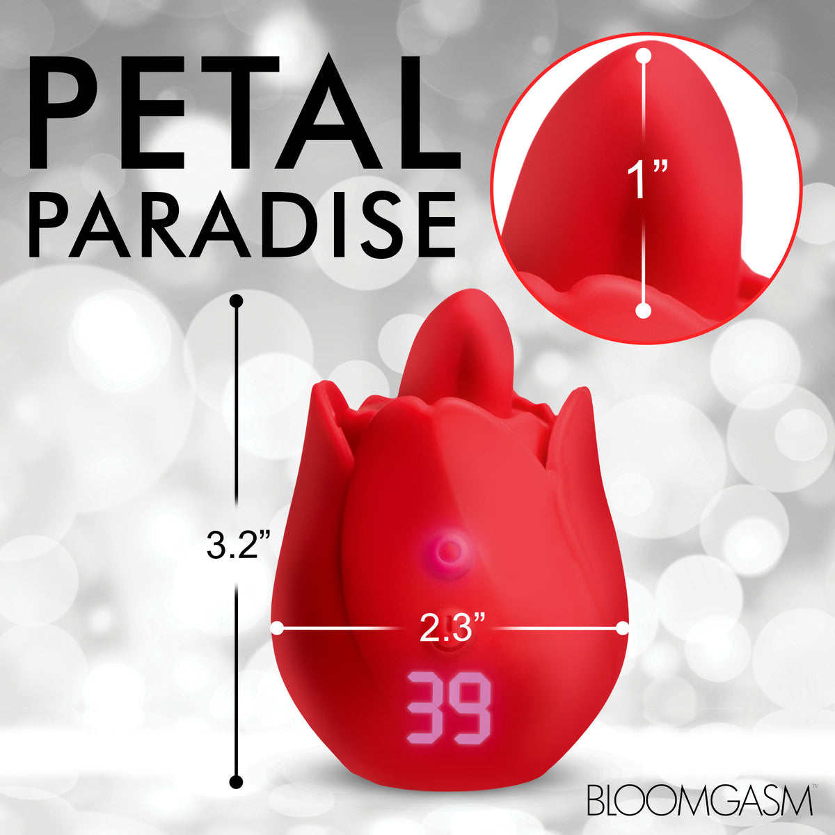 Rose Kisser Licking Tongue Vibrator - Red – clitoral suction toy, Silicone (view 4)
