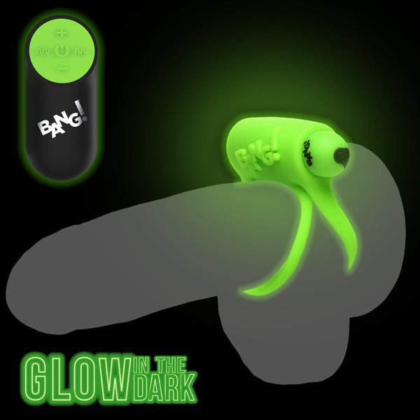 Glow-in-the-Dark Silicone Vibrating Cock Ring, Silicone