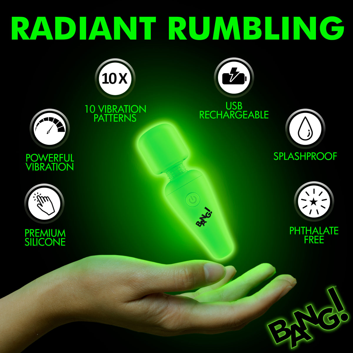Glow-in-the-Dark Silicone Wand – wand massager, Silicone (view 4)