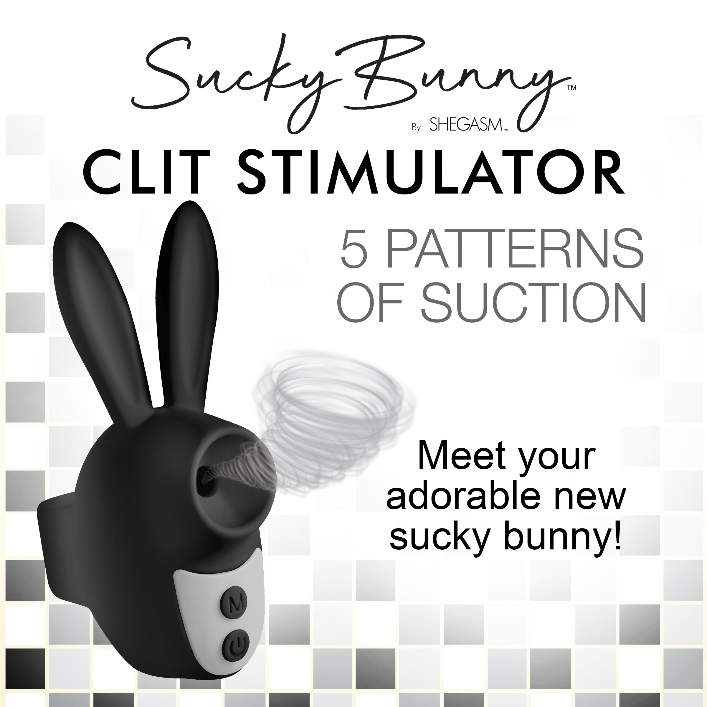 Sucky Bunny Clit Stimulator Finger Vibrator - Black