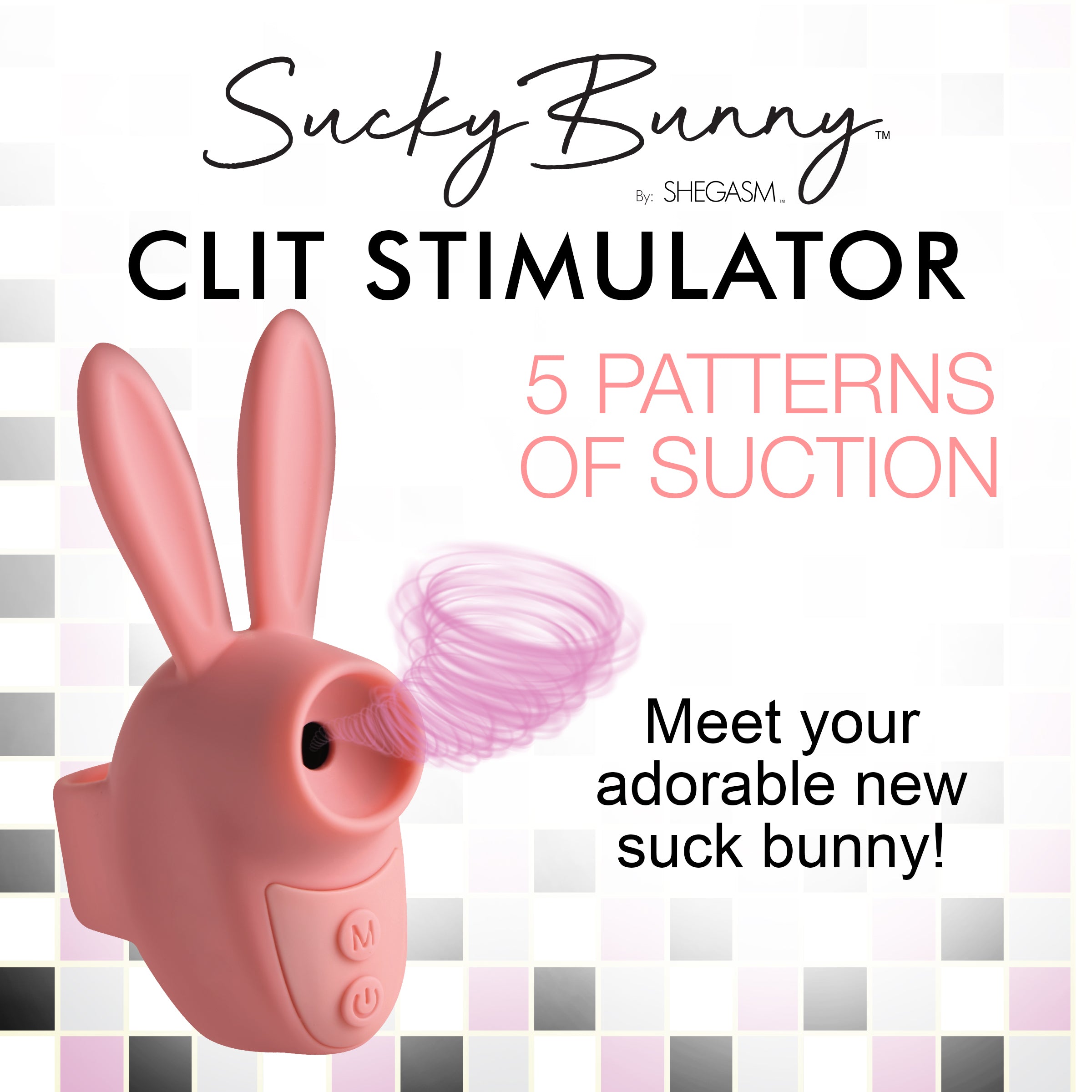 Sucky Bunny Clit Stimulator Finger Vibrator - Pink