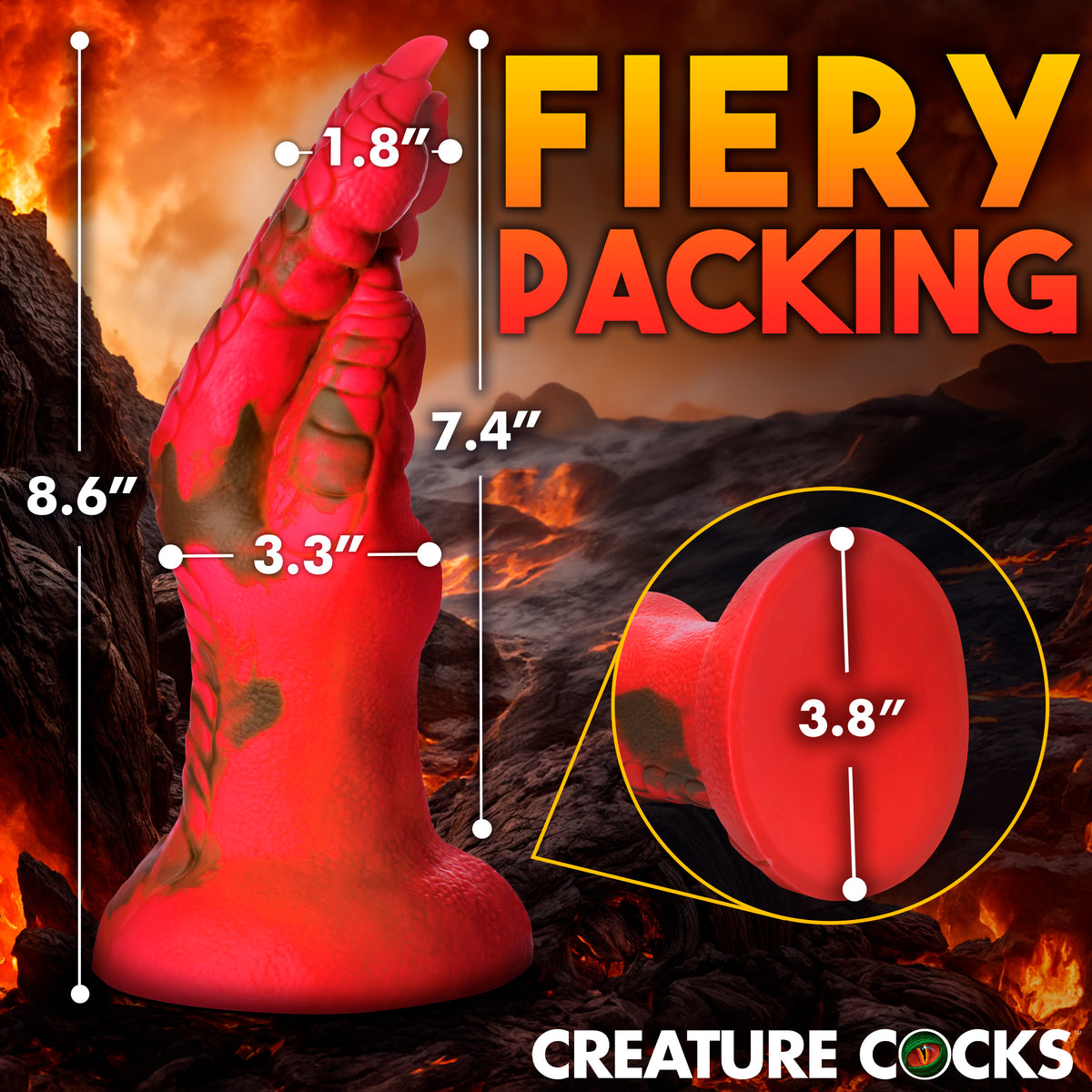 Demon Claw Fisting Silicone Dildo - Red, Silicone (view 4)