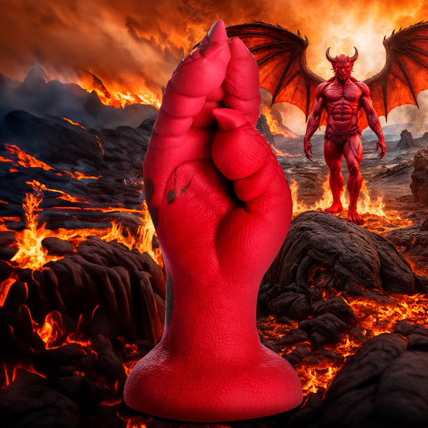 Demon Claw Fisting Silicone Dildo - Red, Silicone