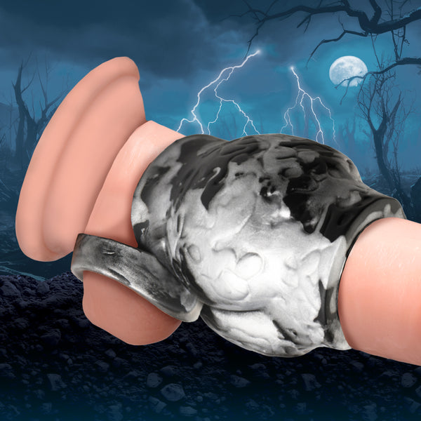 Night Prowler Silicone Girth Enhancer with Ball Strap - Large – penis pump and enhancer, Silicone