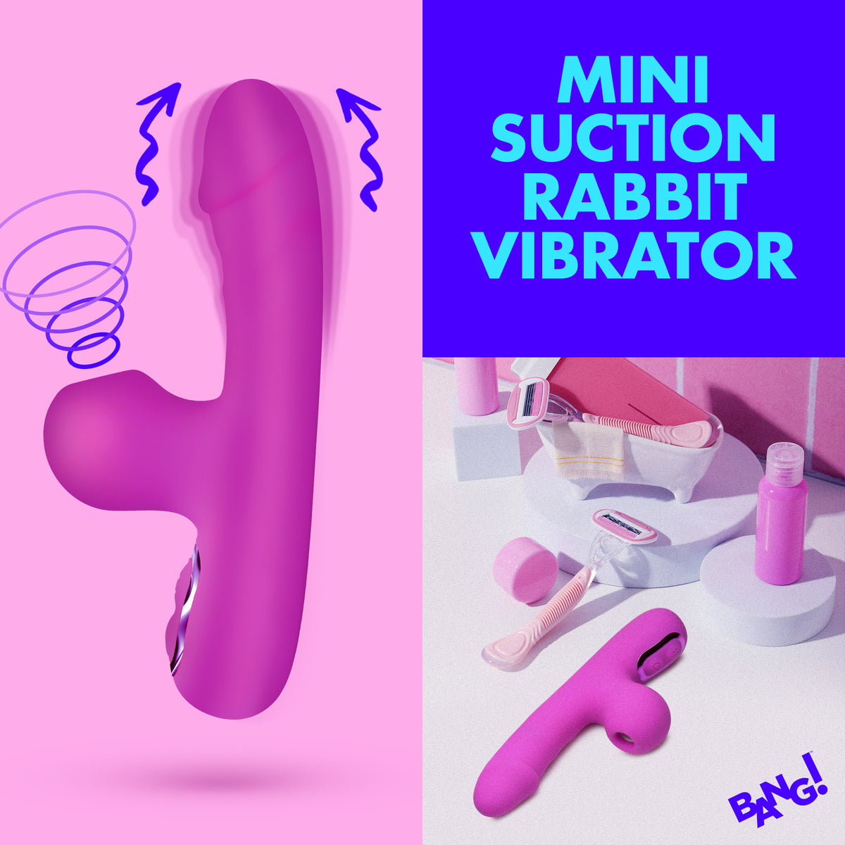 Mini Suction Silicone Rabbit Vibrator, Silicone (view 2)