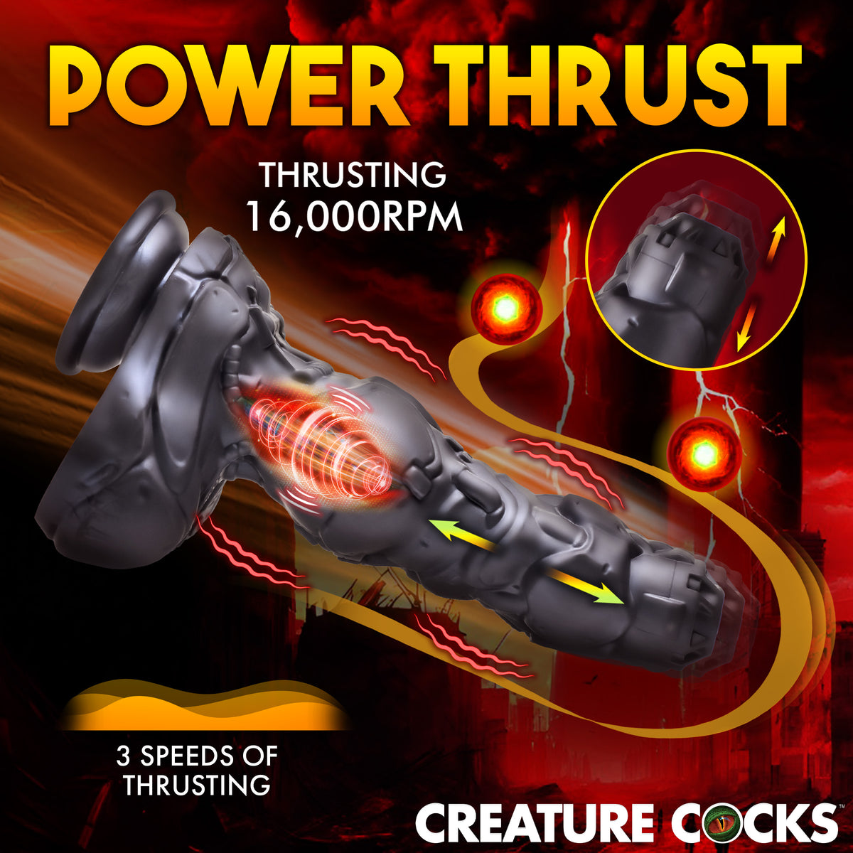 Cyborg Cock Thrusting and Vibrating Silicone Dildo, Silicone (view 4)