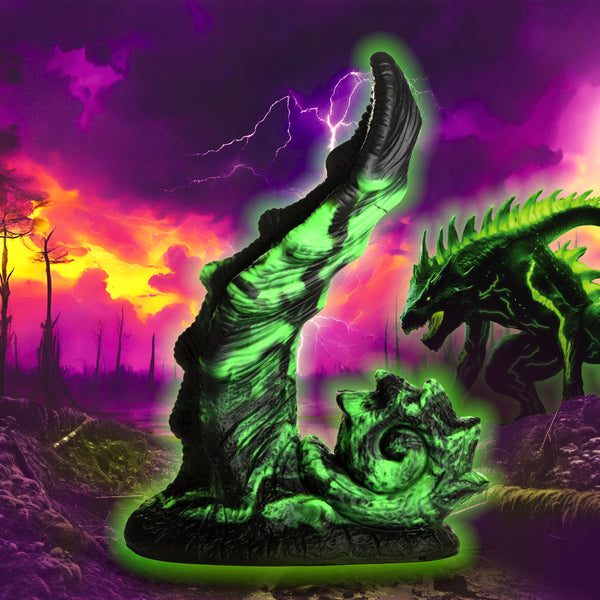 Glowzilla Glow-In-The-Dark Silicone Dildo, Silicone