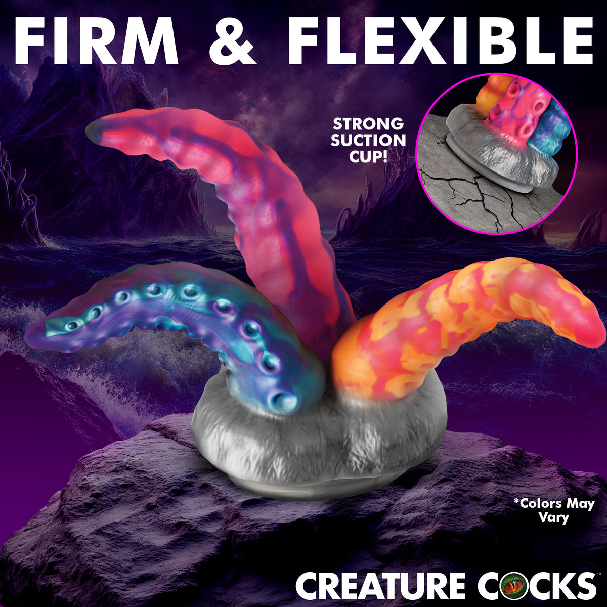 Tenta-Trio Silicone Dildo, Silicone (view 3)
