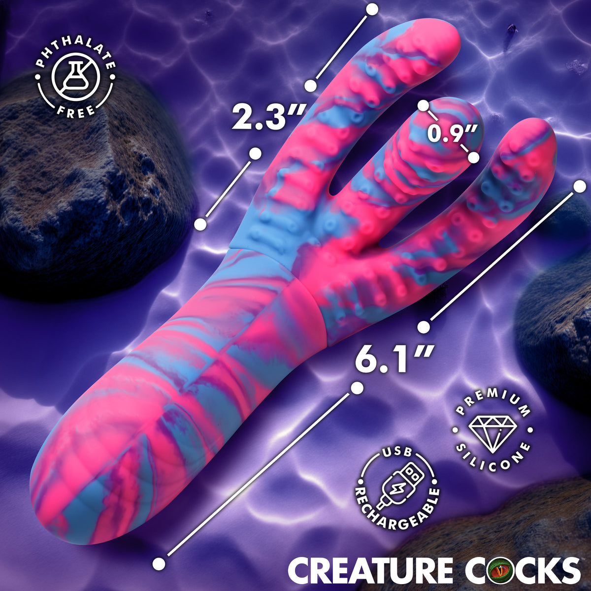 Tenta-Come Come-Hither Tentacle Silicone Vibrator, Silicone (view 5)