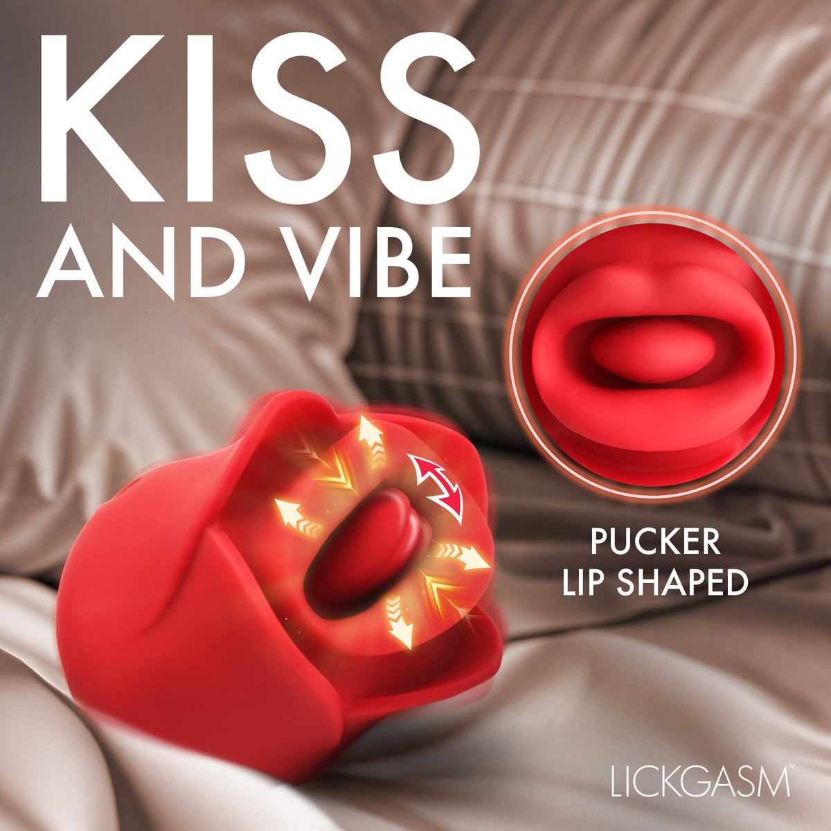 Sweet Kiss Kissing and Vibrating Clitoral Stimulator - Red – clitoral suction toy, Silicone (view 4)