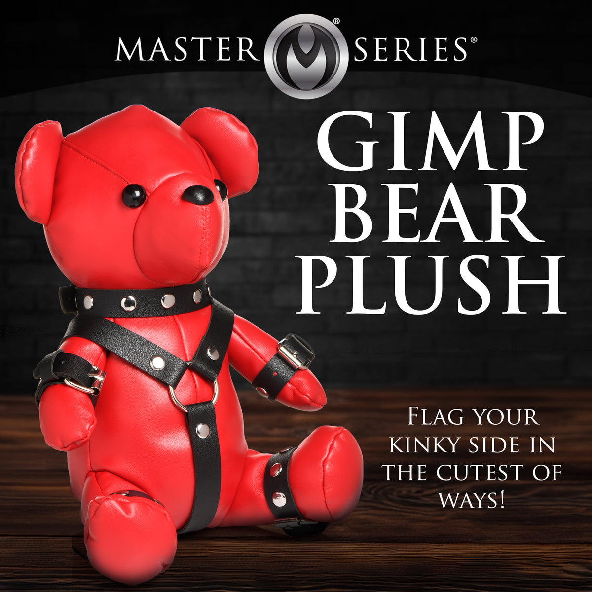 Gimp Teddy Bear - Red, Metal (view 2)