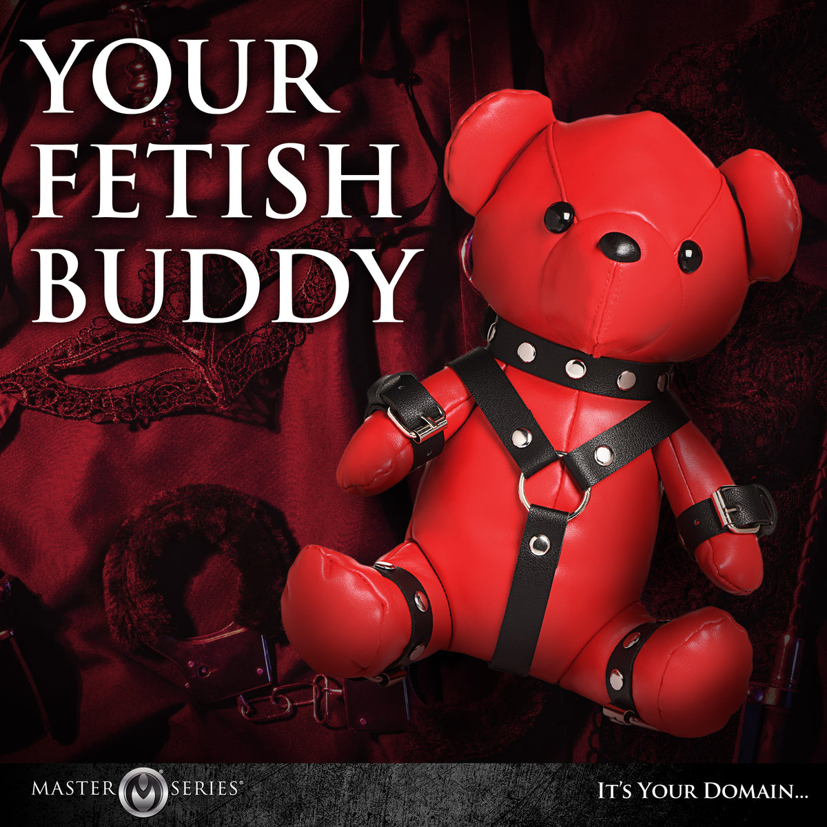 Gimp Teddy Bear - Red, Metal (view 3)