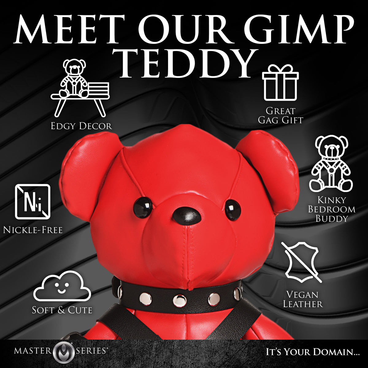 Gimp Teddy Bear - Red, Metal (view 6)