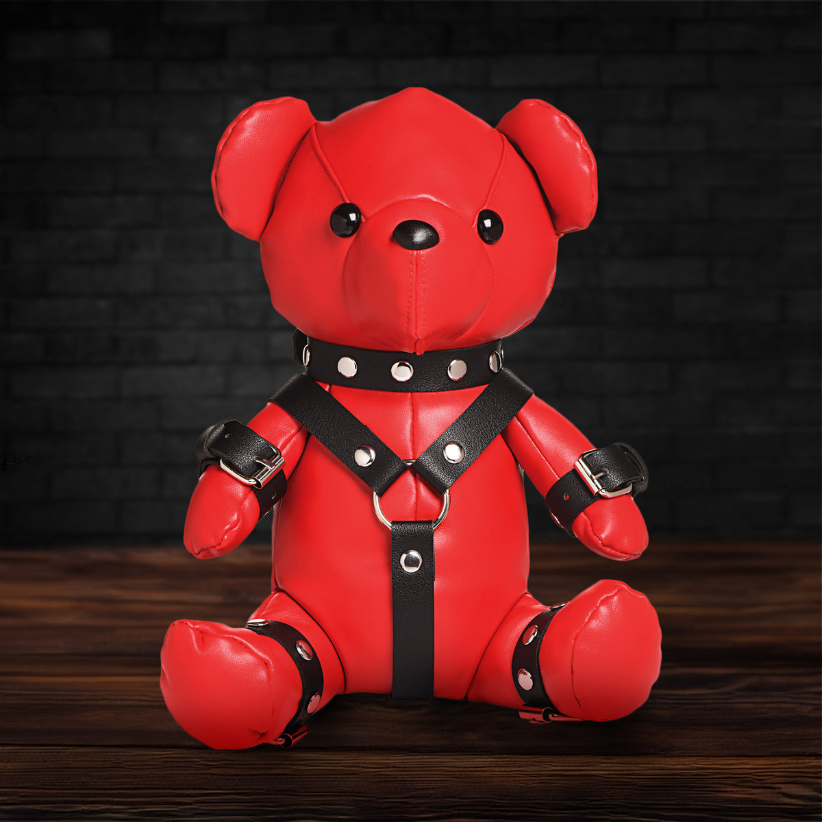Gimp Teddy Bear - Red, Metal