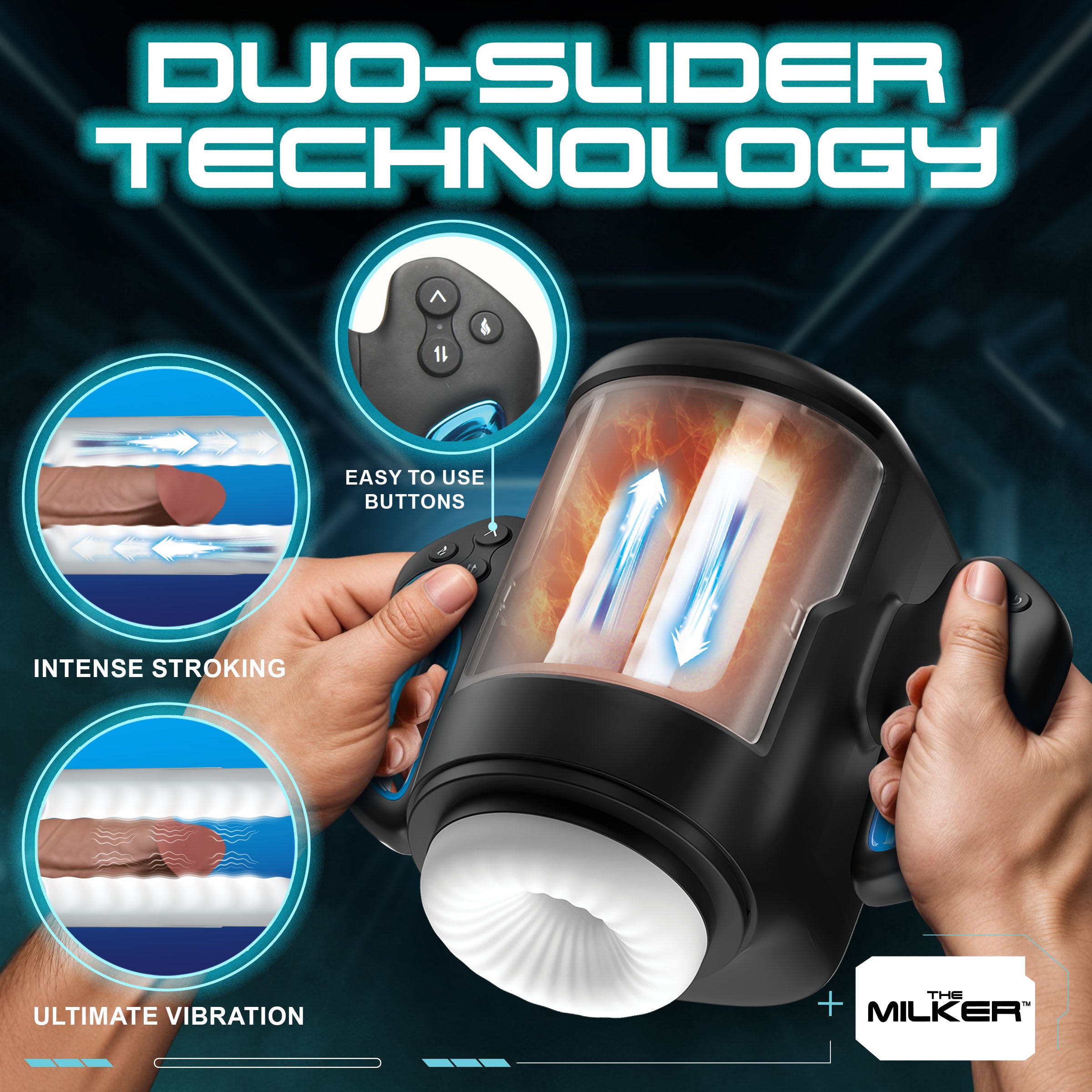 Cyber Milker Stroking & Vibrating Masturbator