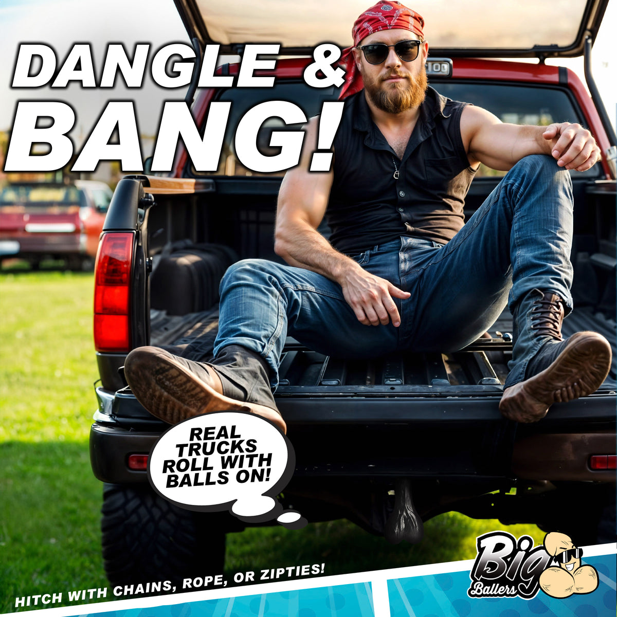 Large Truck Nuts - Black (view 3)