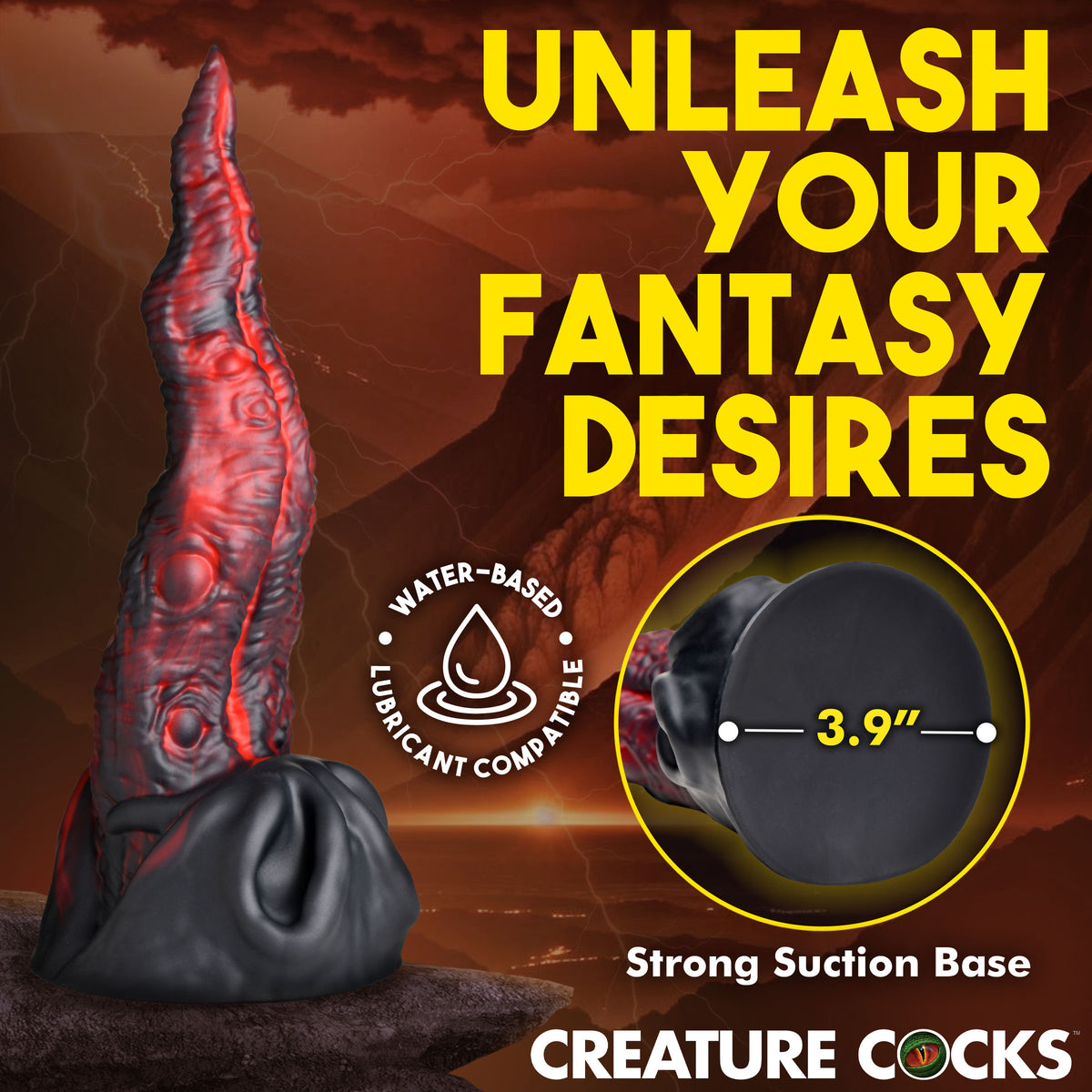 Dragon Tongue Silicone Dildo – clitoral suction toy, Silicone (view 3)
