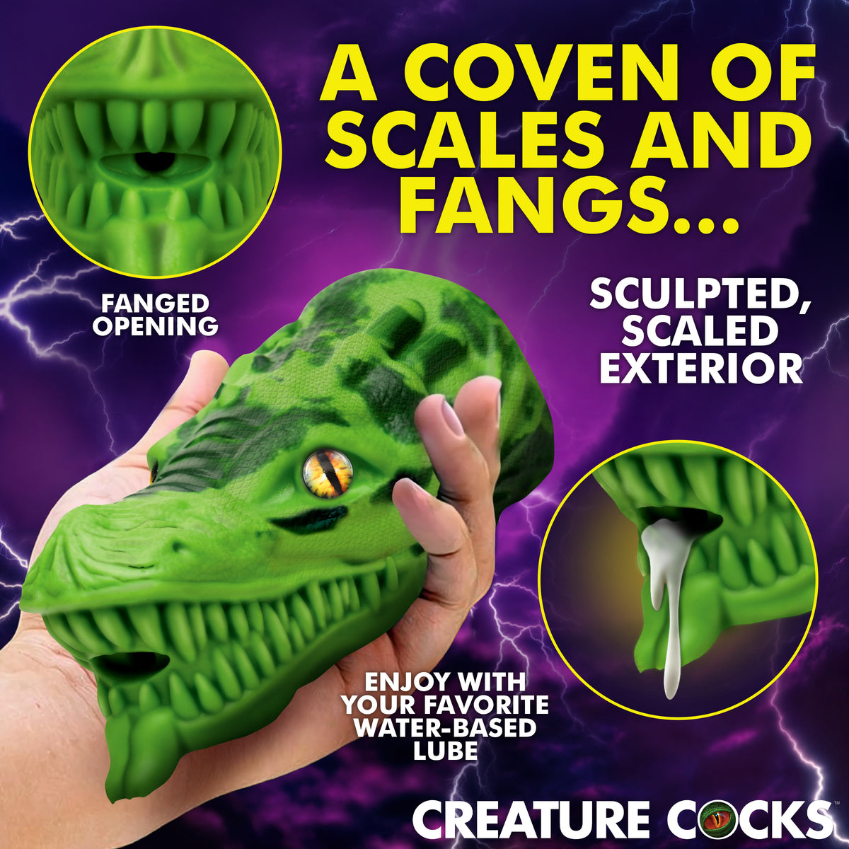 Dragon Tamer Silicone Stroker - Green – masturbator, Silicone (view 3)