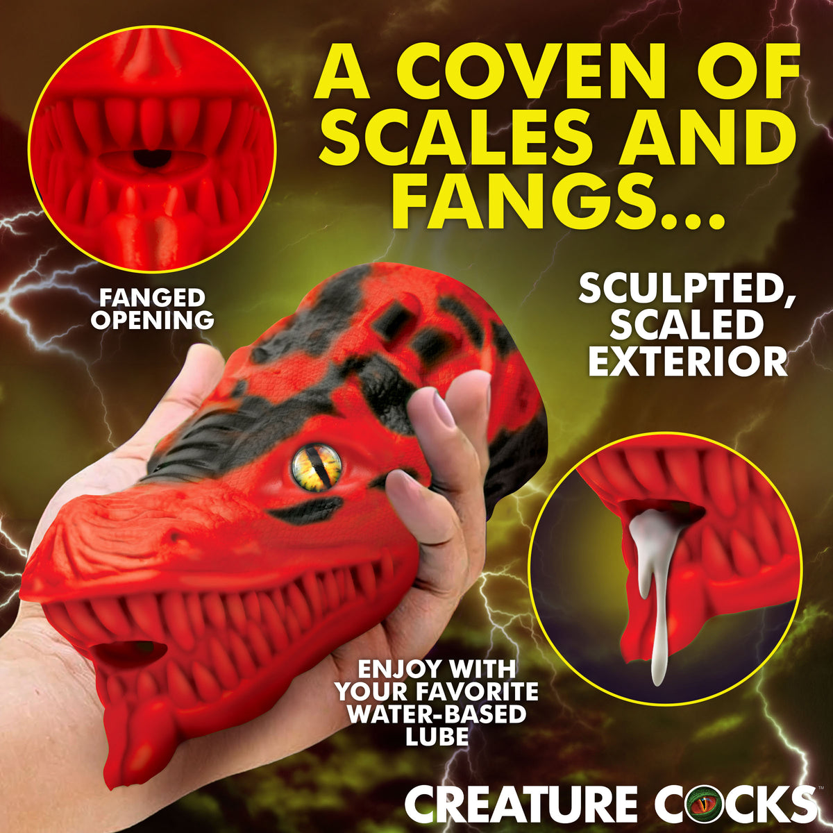 Dragon Tamer Silicone Stroker - Red – masturbator, Silicone (view 3)