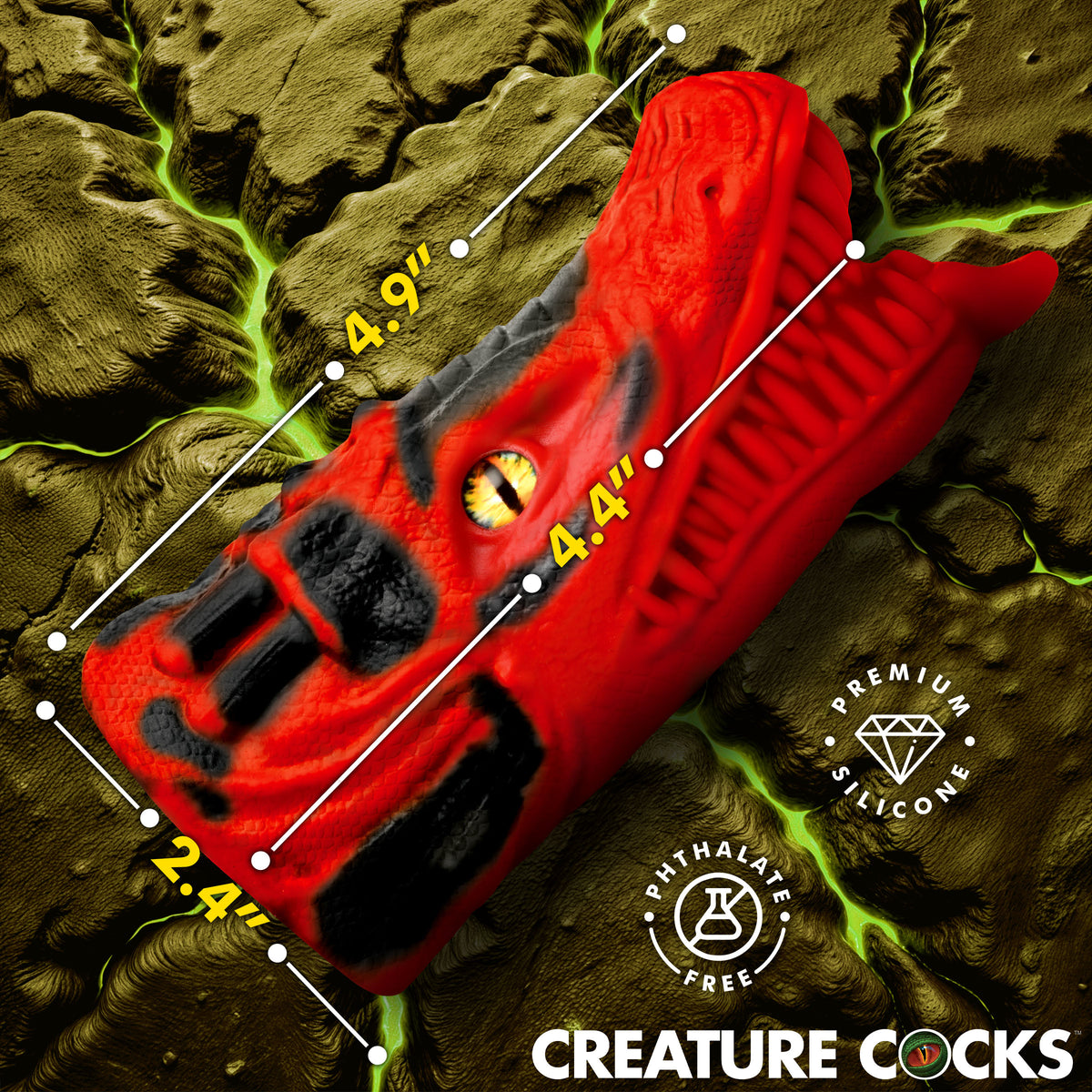 Dragon Tamer Silicone Stroker - Red – masturbator, Silicone (view 4)