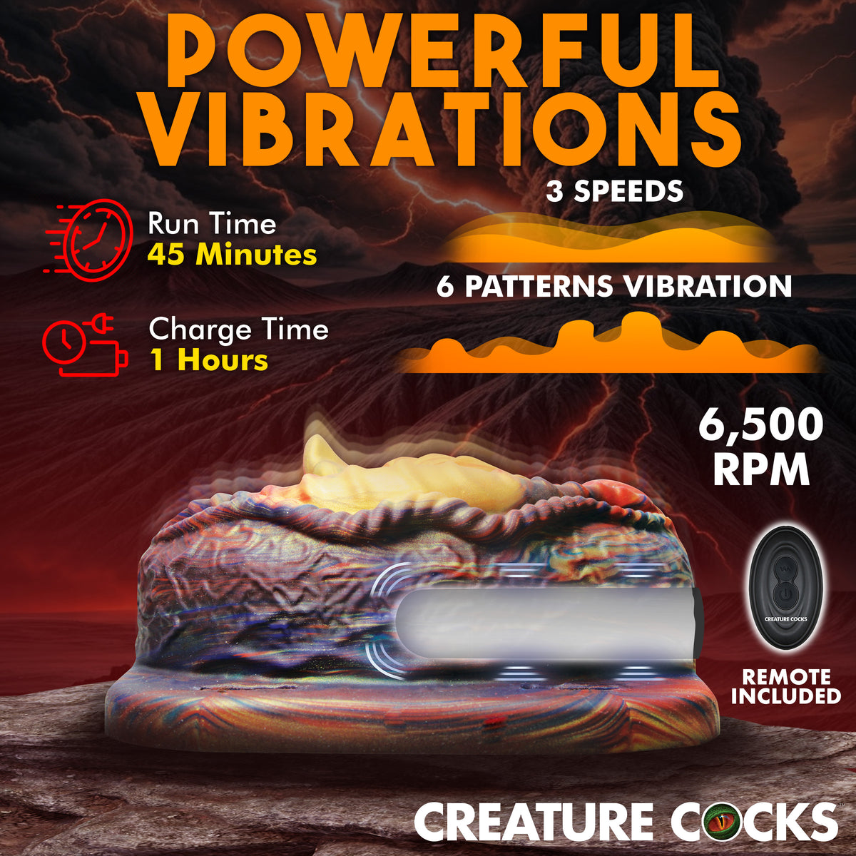 Hell's Angel Vibrating Silicone Grinder – dildo, Silicone (view 3)