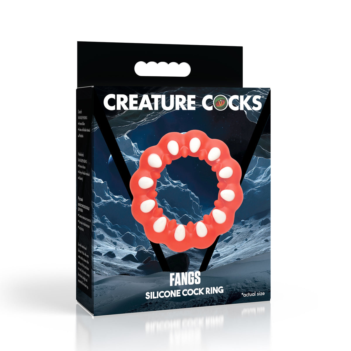 Fangs Silicone Cock Ring, Silicone (view 6)