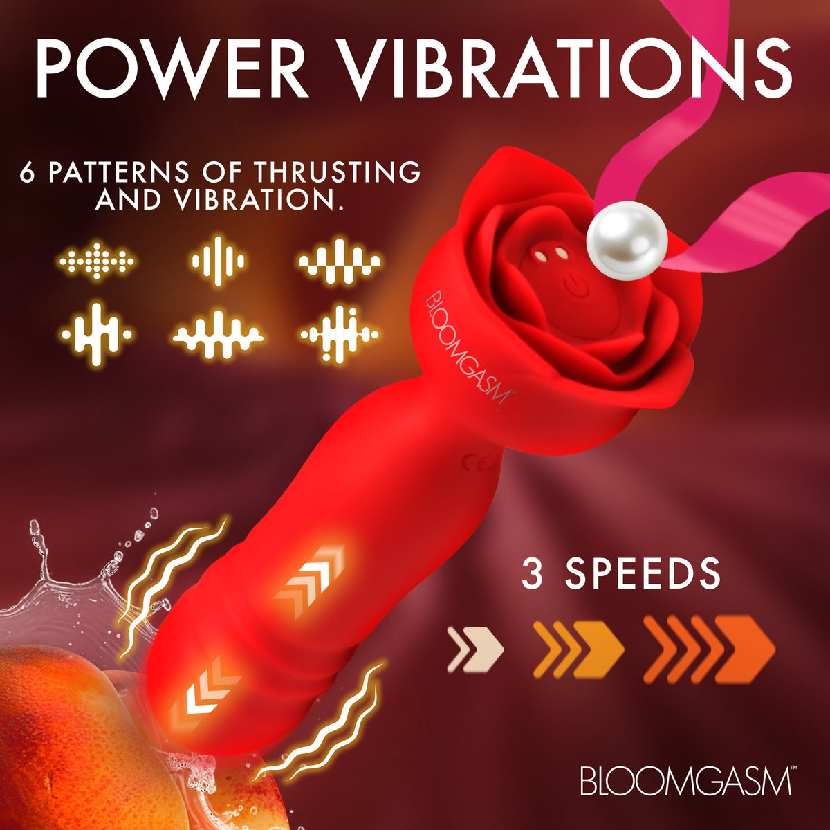 Rose Delight Silicone Thrusting Vibrator – clitoral suction toy, Silicone (view 4)