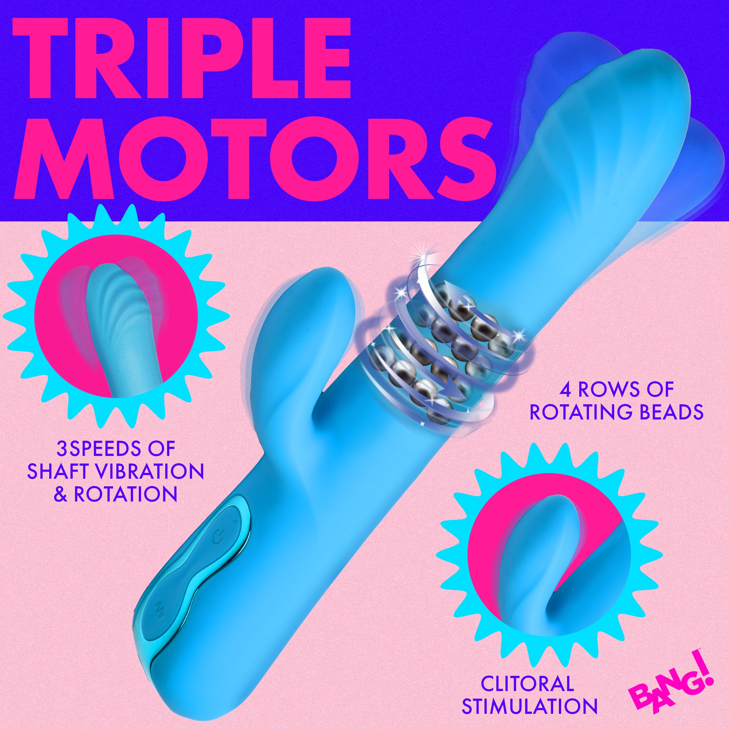 Silicone Rabbit Vibrator - Blue