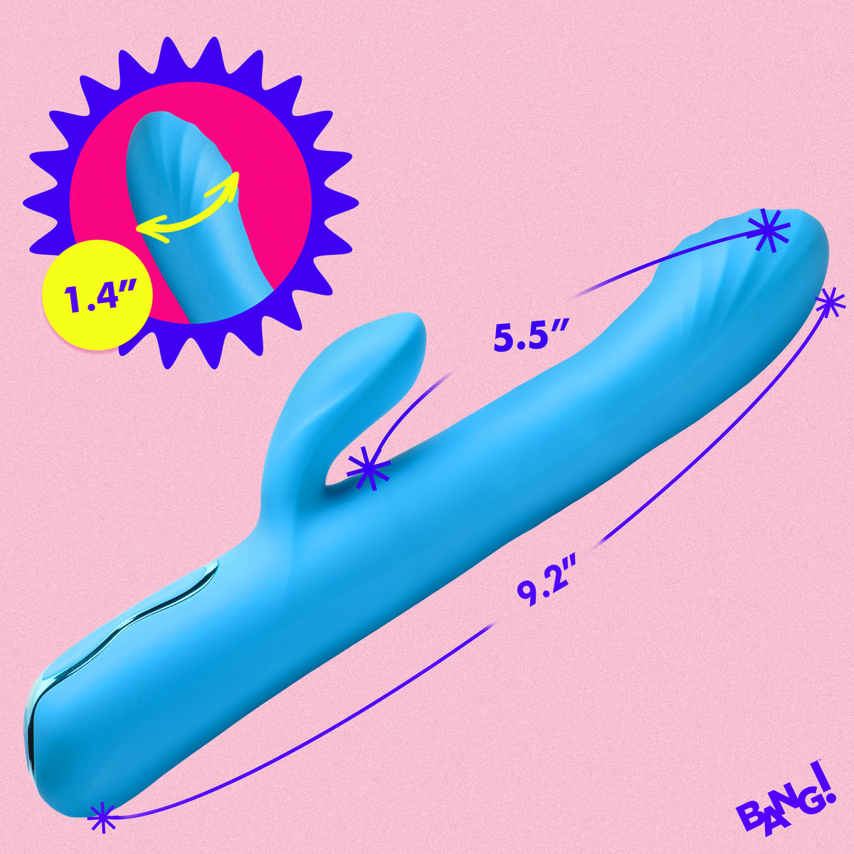 Silicone Rabbit Vibrator - Blue, Silicone (view 5)