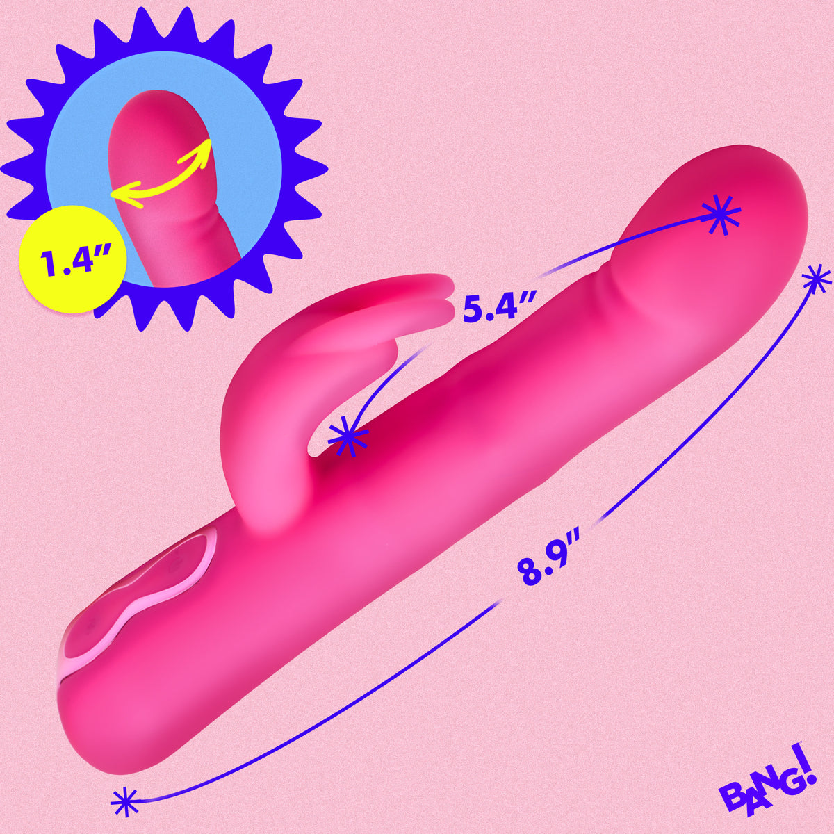 Come-Hither Beaded Silicone Rabbit Vibrator, Silicone (view 5)