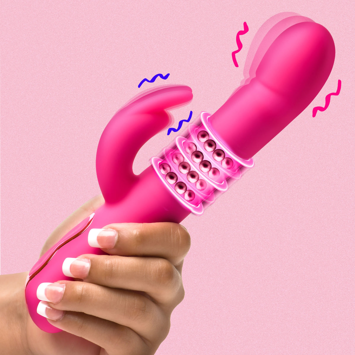 Come-Hither Beaded Silicone Rabbit Vibrator, Silicone