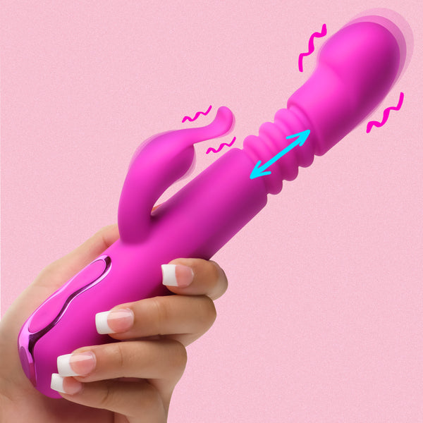 Thrusting Silicone Rabbit Vibrator, Silicone